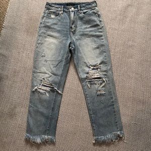 Kendal and Kylie HIGH WAIST distressed jeans